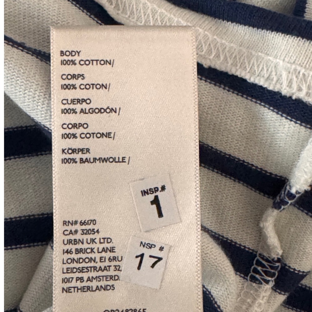 Anthropologie Navy Striped Daily Practice Tie Waist Dress Large - Picture 5 of 6